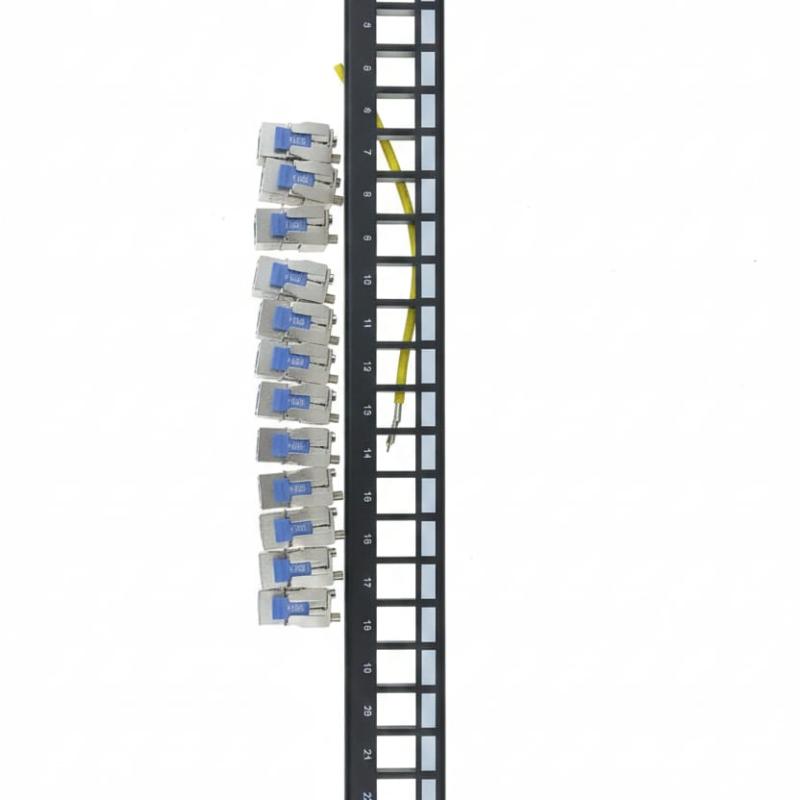 KUWES 24-Port CAT7 Patch Panel with SFTP Keystone Jacks