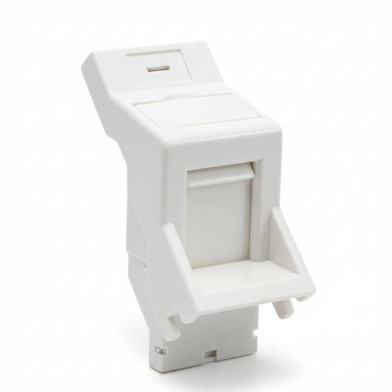 Angled shutter module for RJ45 keystone jacks