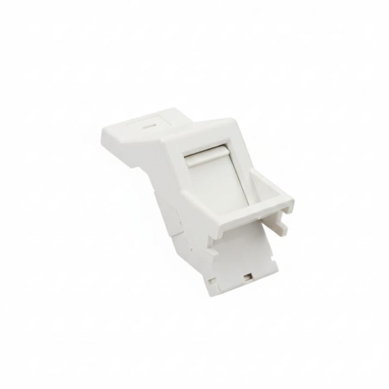 Angled shutter module for RJ45 keystone jacks
