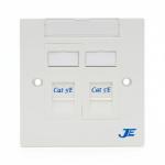 Cat5E Dual-port fixed keystone faceplate JE
