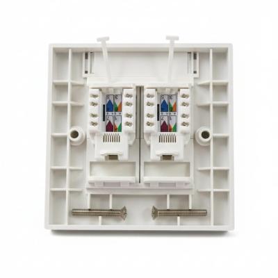Cat5E Dual-port fixed keystone faceplate JE