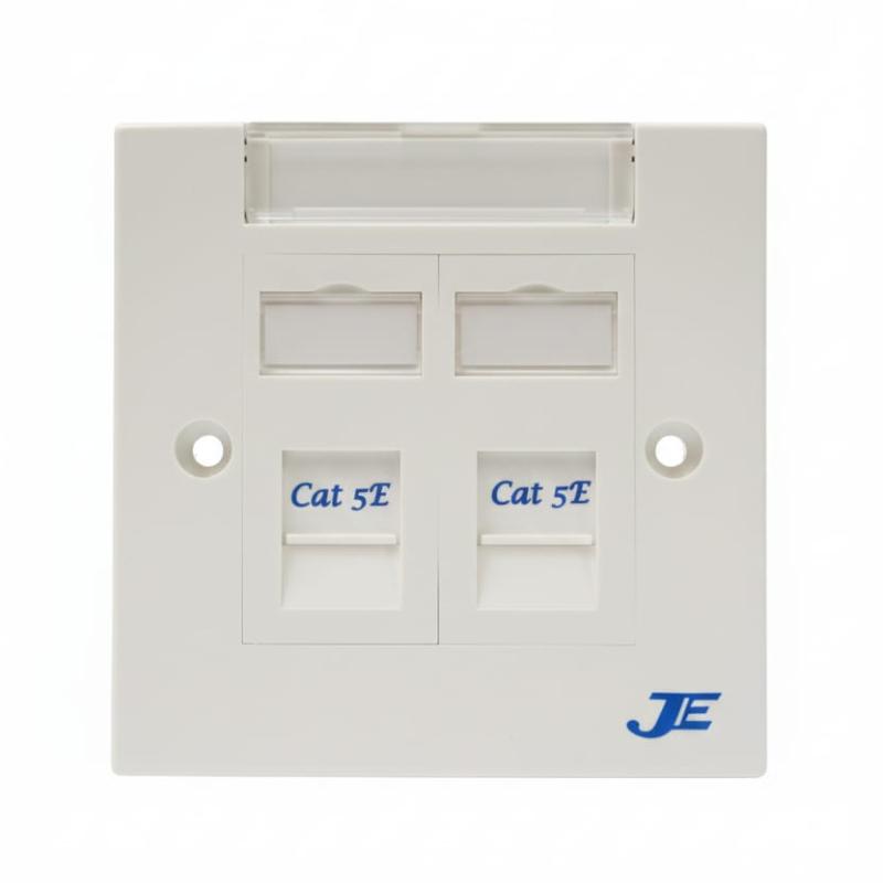 Cat5E Dual-port fixed keystone faceplate JE