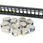 KUWES 24-Port CAT7 Patch Panel with SFTP Keystone Jacks