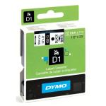 Dymo Tape 12Mmx7M White D1 Standard Labelling Tape Black On White