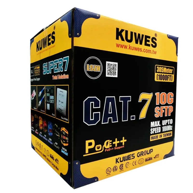 KUWES SSTP/SFTP CAT.7 LAN CABLE 305M BOX GRAY