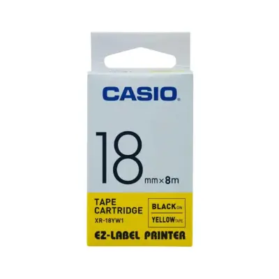 Casio 18mm Black on Yellow Label Tape