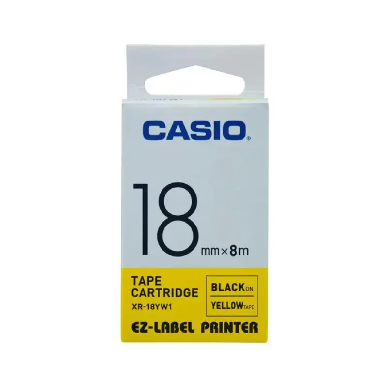 Casio 18mm Black on Yellow Label Tape