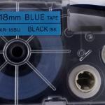 Casio 18mm Black on Blue Label Tape