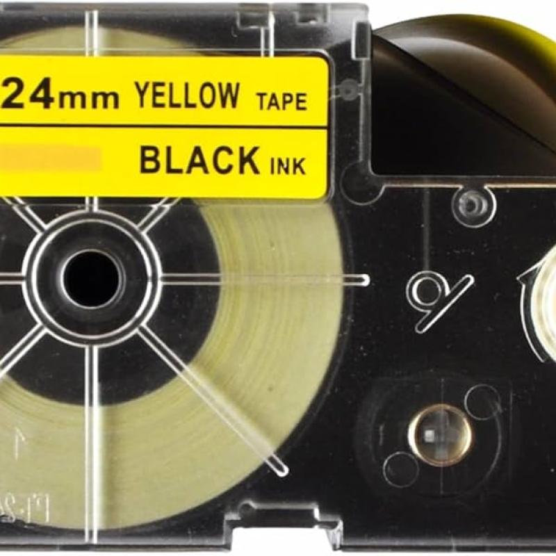 Casio 24mm Black on Yellow Label Tape