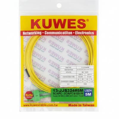 KUWES SC/APC to SC/APC Duplex Fiber Optic Patch Cord – 5M