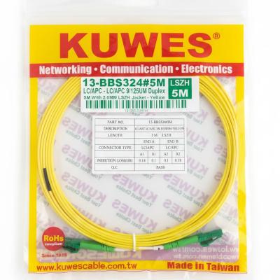 KUWES LC/APC to LC/APC Duplex Fiber Optic Patch Cord – 5M