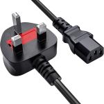 AMT 1.8 MTR POWER CABLE 3 PIN UK TO C13 CABLE 1.0 mm² FULL COPPER