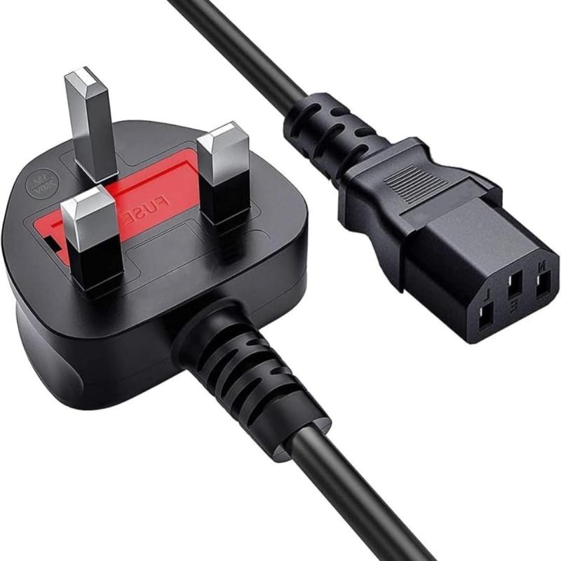 AMT 1.8 MTR POWER CABLE 3 PIN UK TO C13 CABLE 1.0 mm² FULL COPPER