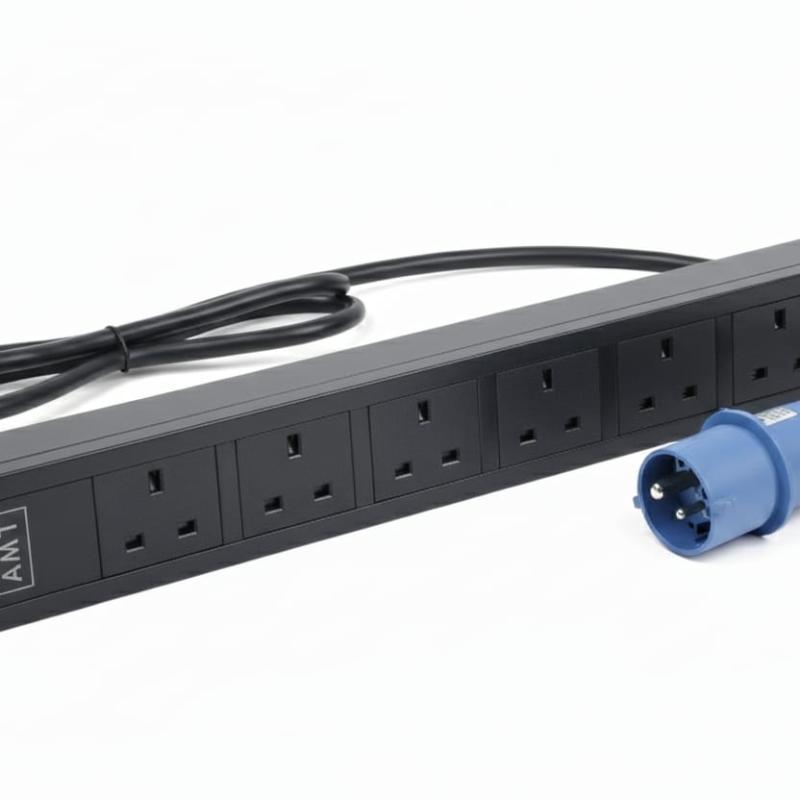 AMT 6-WAY UK PDU WITH 16A INDUSTRIAL PLUG