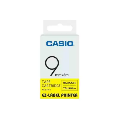 Casio 9 mm Black on yellow Label Tape