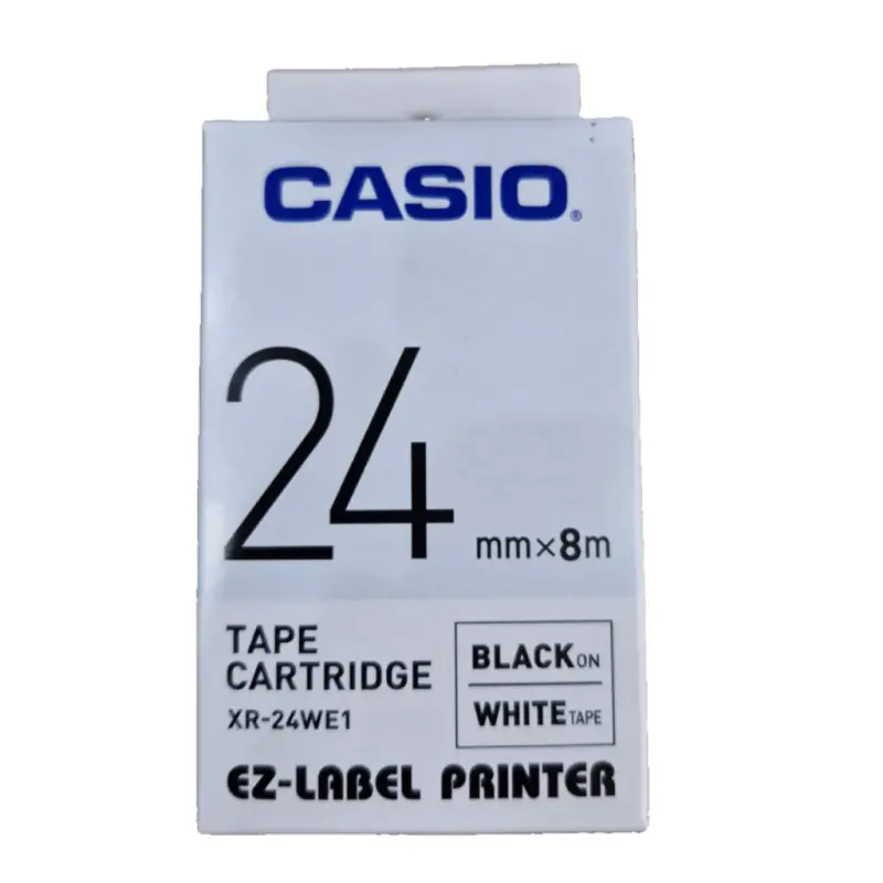 Casio 24mm Black on White Label Tape