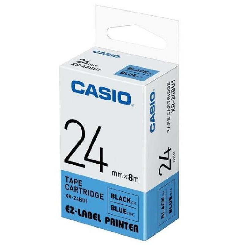 Casio 24mm Black on Blue Label Tape