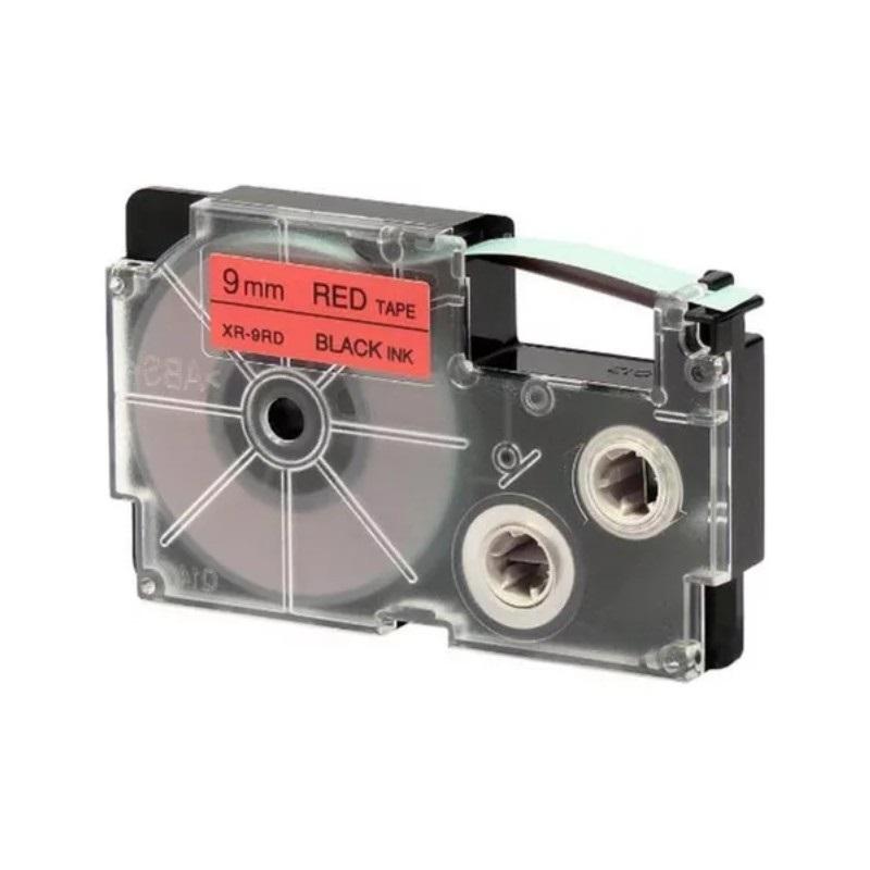 Casio 9 mm Black on Red Label Tape