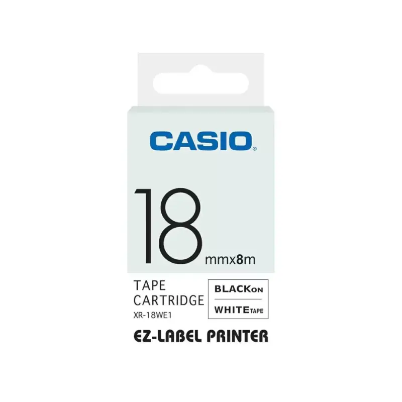 Casio 18mm Black on White Label Tape