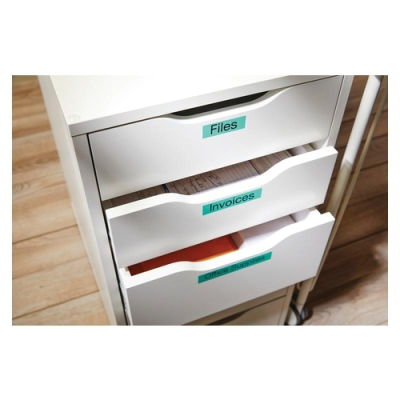 Dymo Tape 12mm x 7m Black on Green