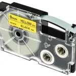 Casio 9 mm Black on yellow Label Tape