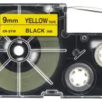 Casio 9 mm Black on yellow Label Tape