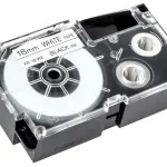Casio 18mm Black on White Label Tape