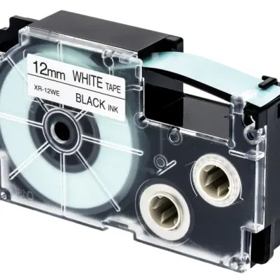 Casio 12mm Black on White Label Tape
