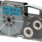 Casio 9 mm Black on Blue Label Tape