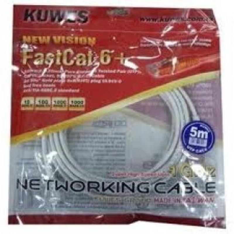 5.0 MTR FAST CAT6+ PATCH CORD GREY KUWES