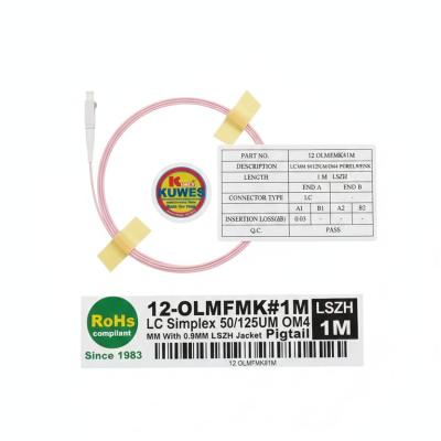 Kuwes SC Simplex 50/125µm OM4 Pigtail 1 Meter LSZH