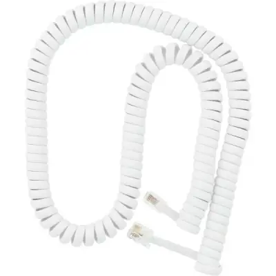 AMT RJ11 6P4C coiled telephone cord, coil length 1.4FT, stretchable up to 3.5M