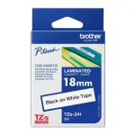 BROTHER 18MM BLACK ON WHITE TAPE TZE-241