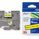 Brother TZe-621 Laminated Label Tape (Black on Yellow – 9mm x 8m)