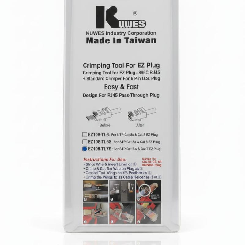 KUWES EZ PASSTHROUGH CRIMPING TOOL FOR CAT6A & EZ CAT7